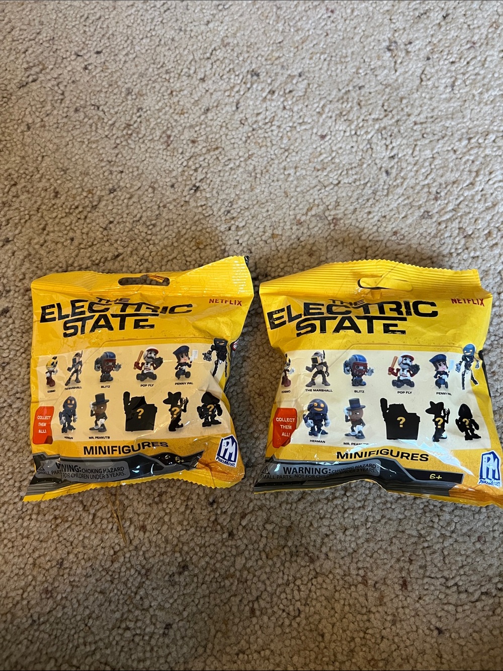 2 Electric State Yellow Blind Bag Minifigures - Mystery Collectible Figures
